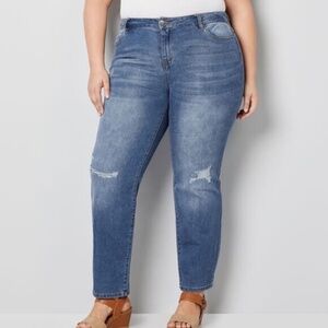Avenue Women's 1432 Denim Rip and Repair Jeans Plus Size 24 NWT